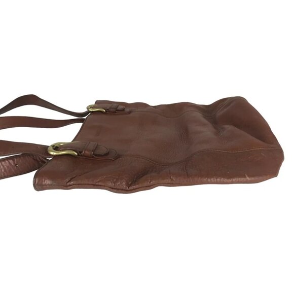 Guess Womens Brown Leather Inner Pockets Adjustable Double Handles Shoulder‎ Bag - Picture 4 of 11